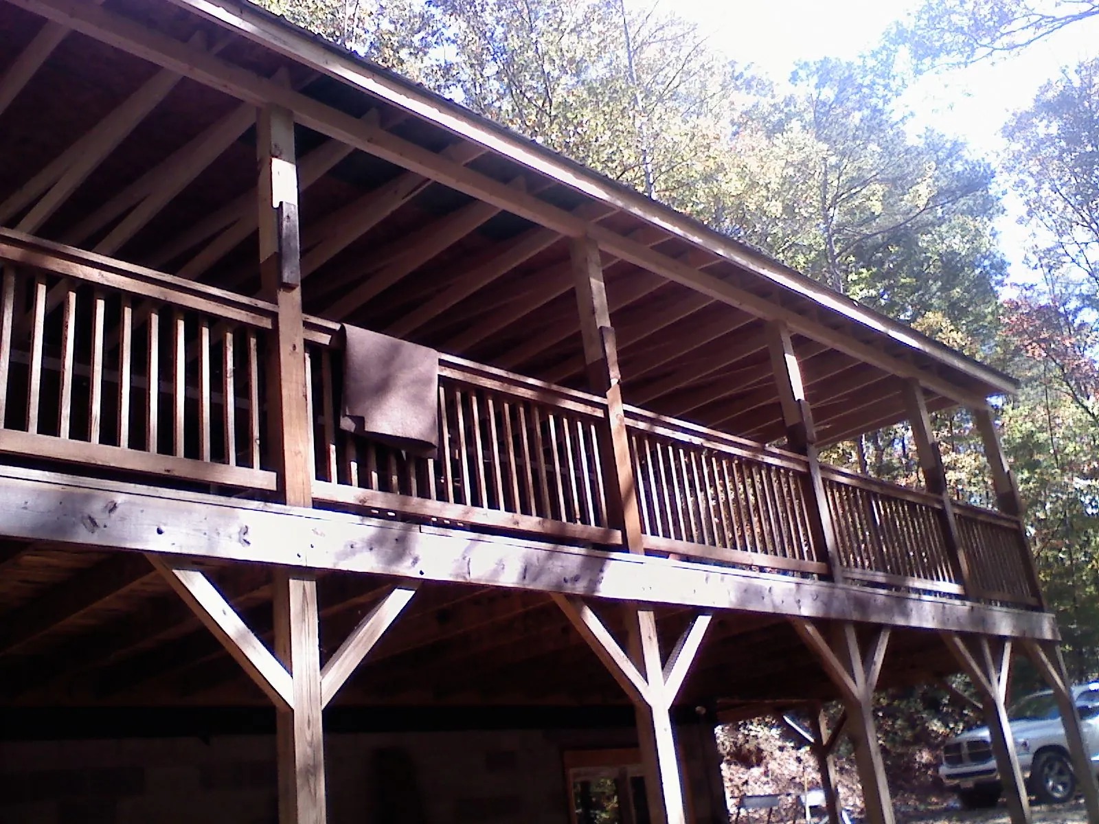 Timber framing under a new elevated porch and deck — Roof Leak Repair in Bennet by Roofing Brothers